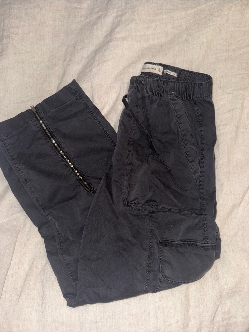 Abercrombie & Fitch Black Cargo Jogger Pants
